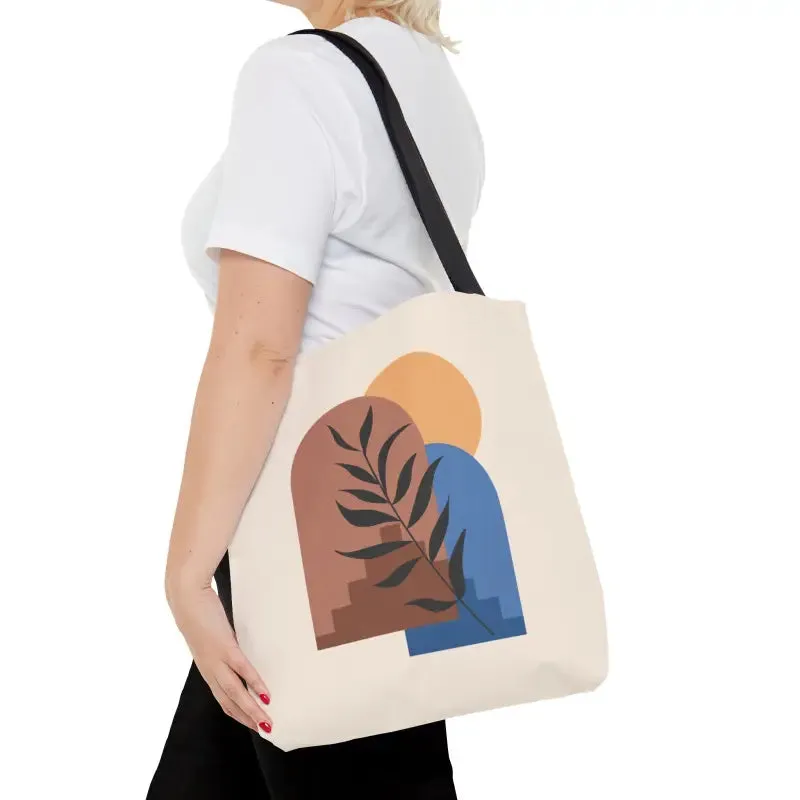 Bold Abstract Landscape Print Tote Bag