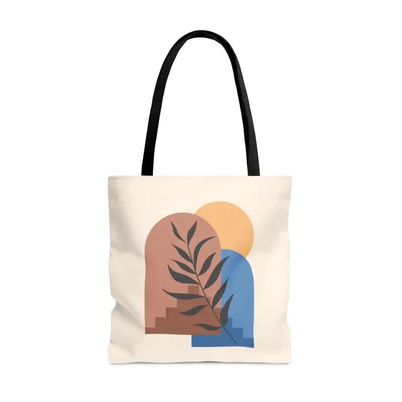 Bold Abstract Landscape Print Tote Bag