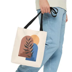 Bold Abstract Landscape Print Tote Bag