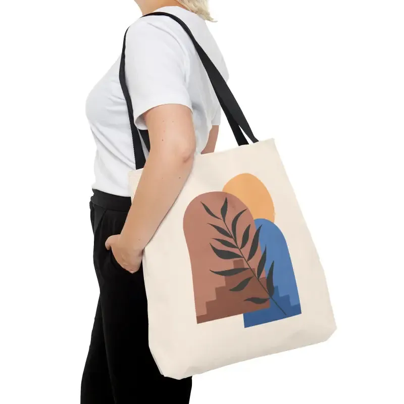 Bold Abstract Landscape Print Tote Bag