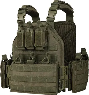 BOMTURN 1000D Tactical Vest for Men Quick Release Modular Vest Adjustable Vest Outdoor