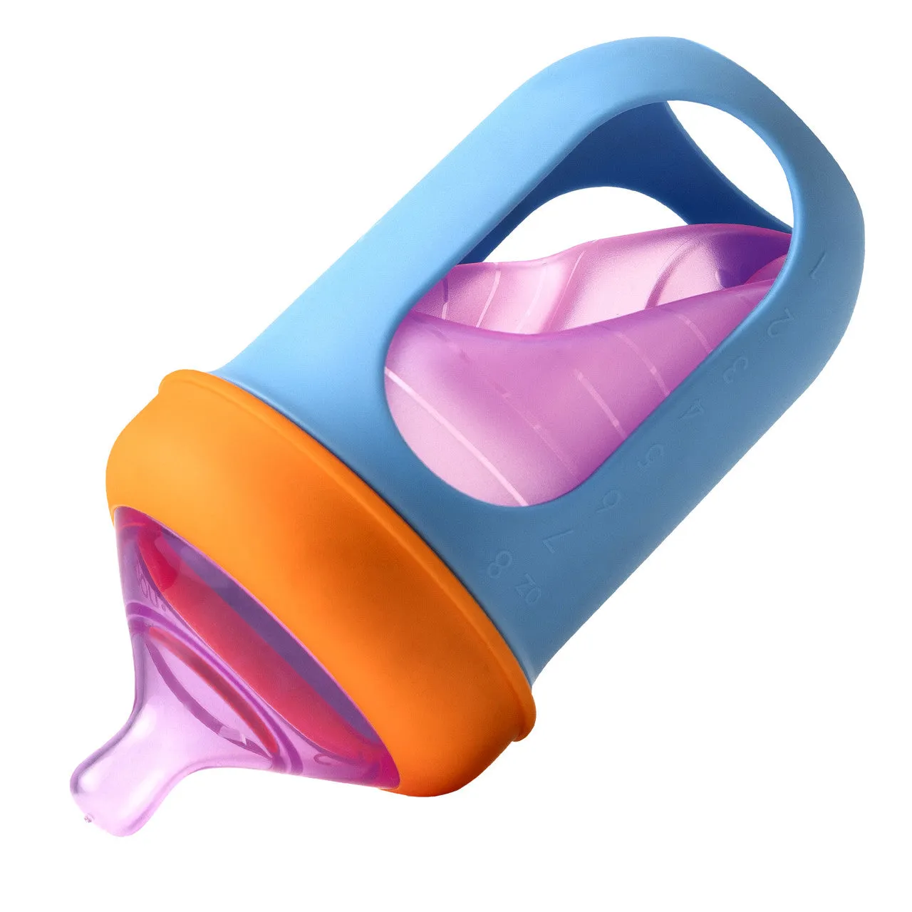 Boon NURSH Silicone Pouch Bottle 8oz (3-Pack) - Colorblock