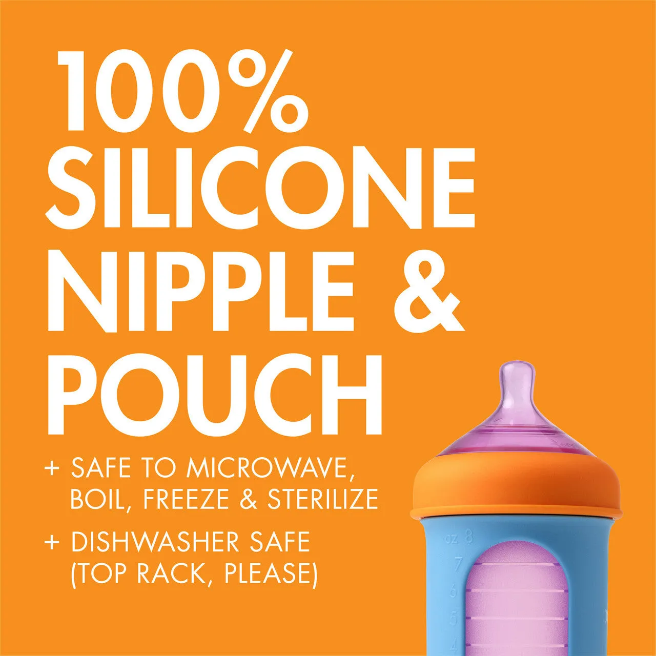Boon NURSH Silicone Pouch Bottle 8oz (3-Pack) - Colorblock