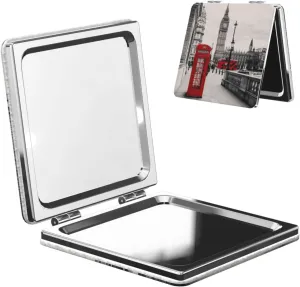 Booth Big Ben London Mini Makeup Mirror Portable Pocket Cosmetic Mirror Folding Compact Mirror