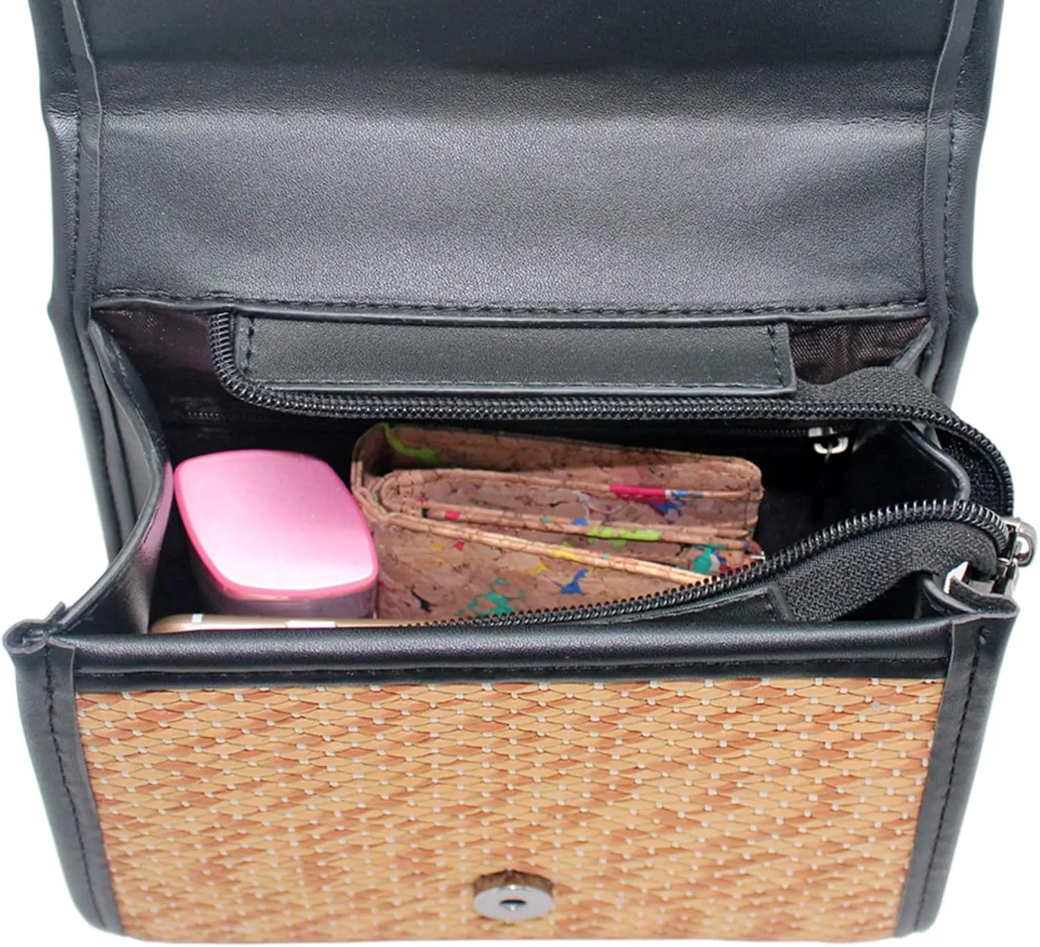 boshiho Retro Straw Woven Handbag Womens Small Cross Body Bag Shoulder Messenger Satchel