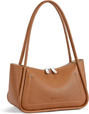 BOSTANTEN Small Purses for Women Trendy Shoulder Bag Vegan Leather Hobo Handbags with Double Zipper