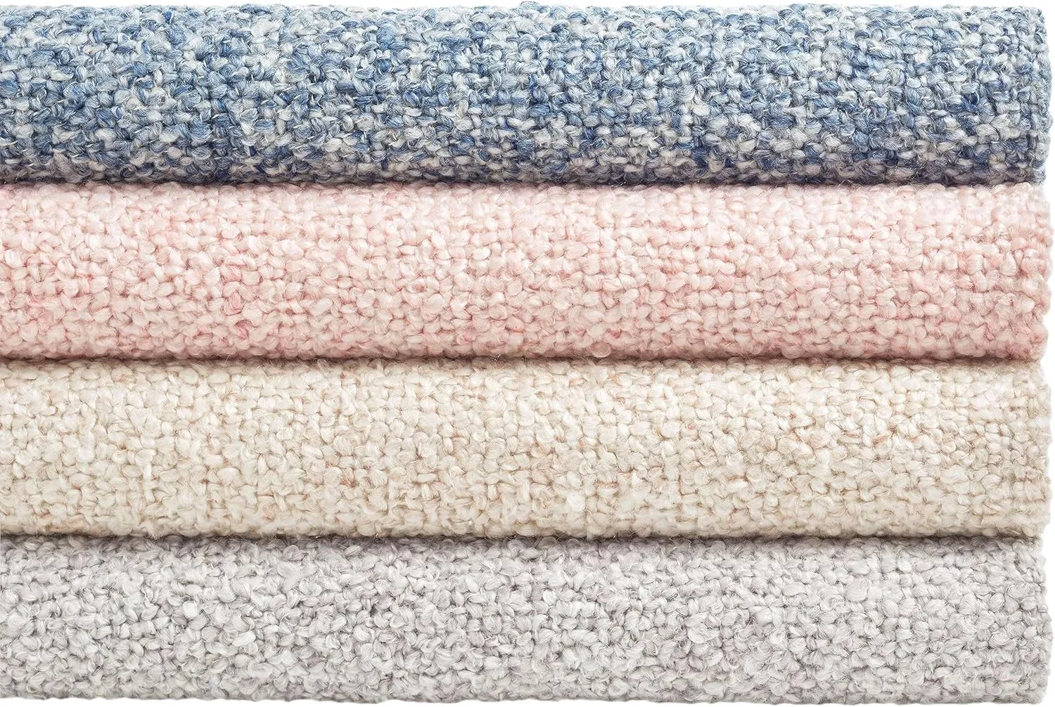 Boucle Indoor/Outdoor Throw, 50" X 70", Blue Solid Pattern