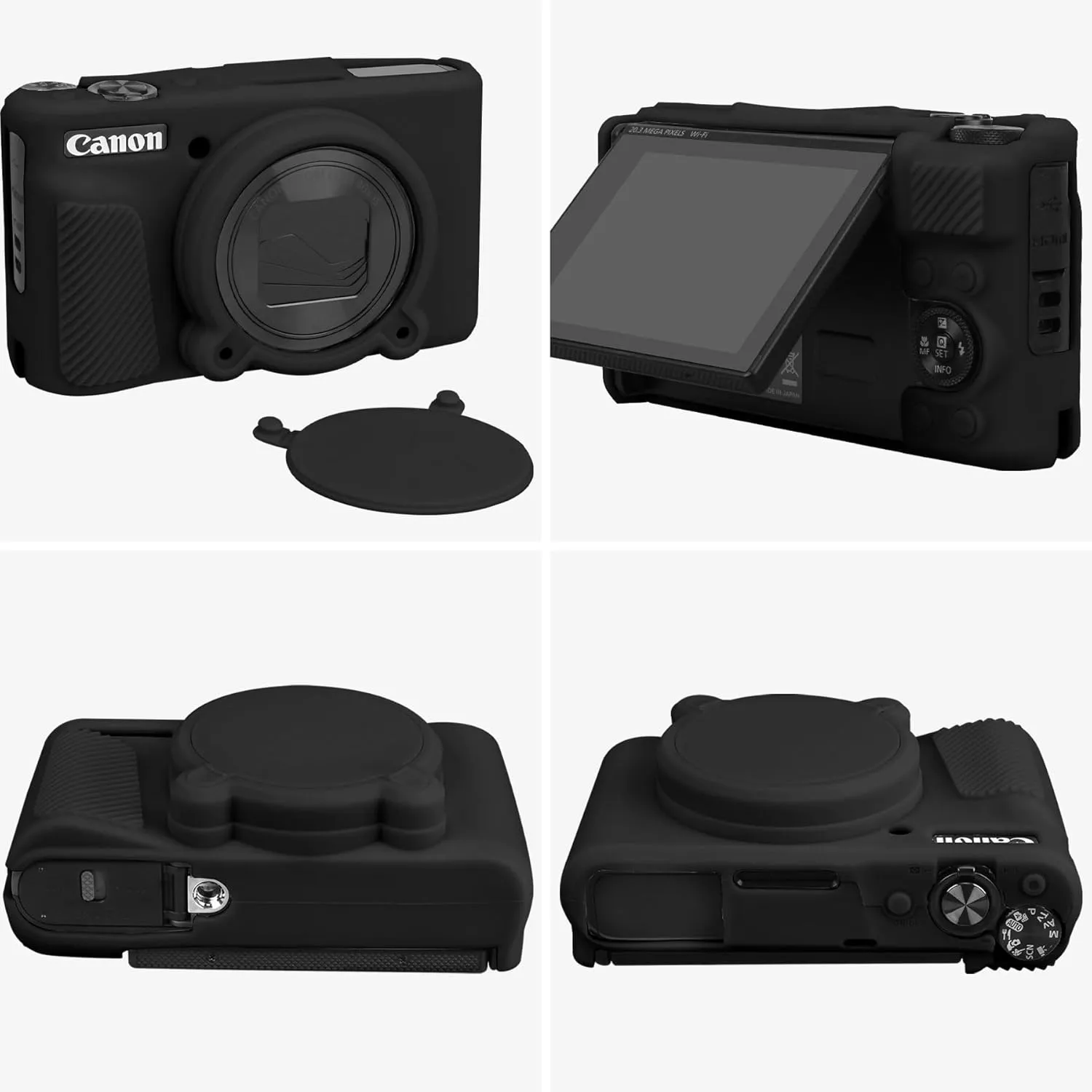 BOVKE Protective Case and Soft Cover for Canon PowerShot SX740/ SX730 Digital Camera, Silicone Rubber Camera Sleeve with Hard Carrying Case fits Canon Sx740, Black
