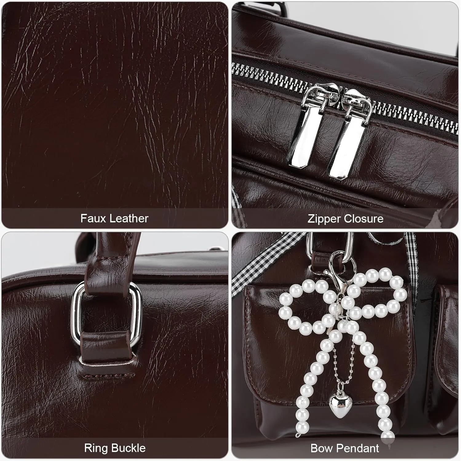 Bow Purse Cute Ita Bag Aesthetic Japanese Shoulder Bag Y2K Purse Leather Tote Bag Satchel Handbag Purse