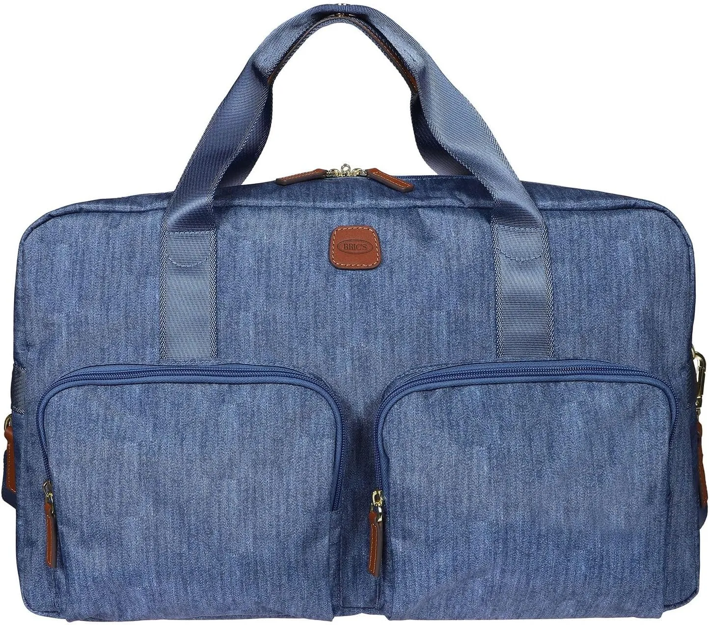 Bric's X-BAG 18-Inch Cargo Duffle Bag - Luxury Travel Bag with Luggage Sleeve - Carry On Bag and Weekender Bag Made from Durable Satin Nylon - Jeans