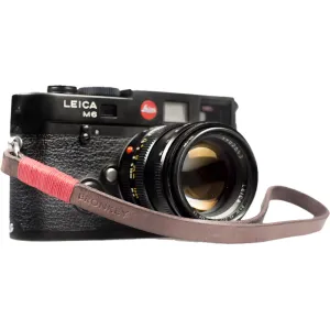 Bronkey Tokyo #202 Leather Camera Wrist Strap (Brown and Red, 9.1")