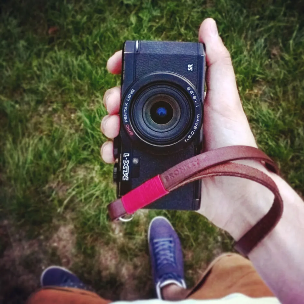 Bronkey Tokyo #202 Leather Camera Wrist Strap (Brown and Red, 9.1")