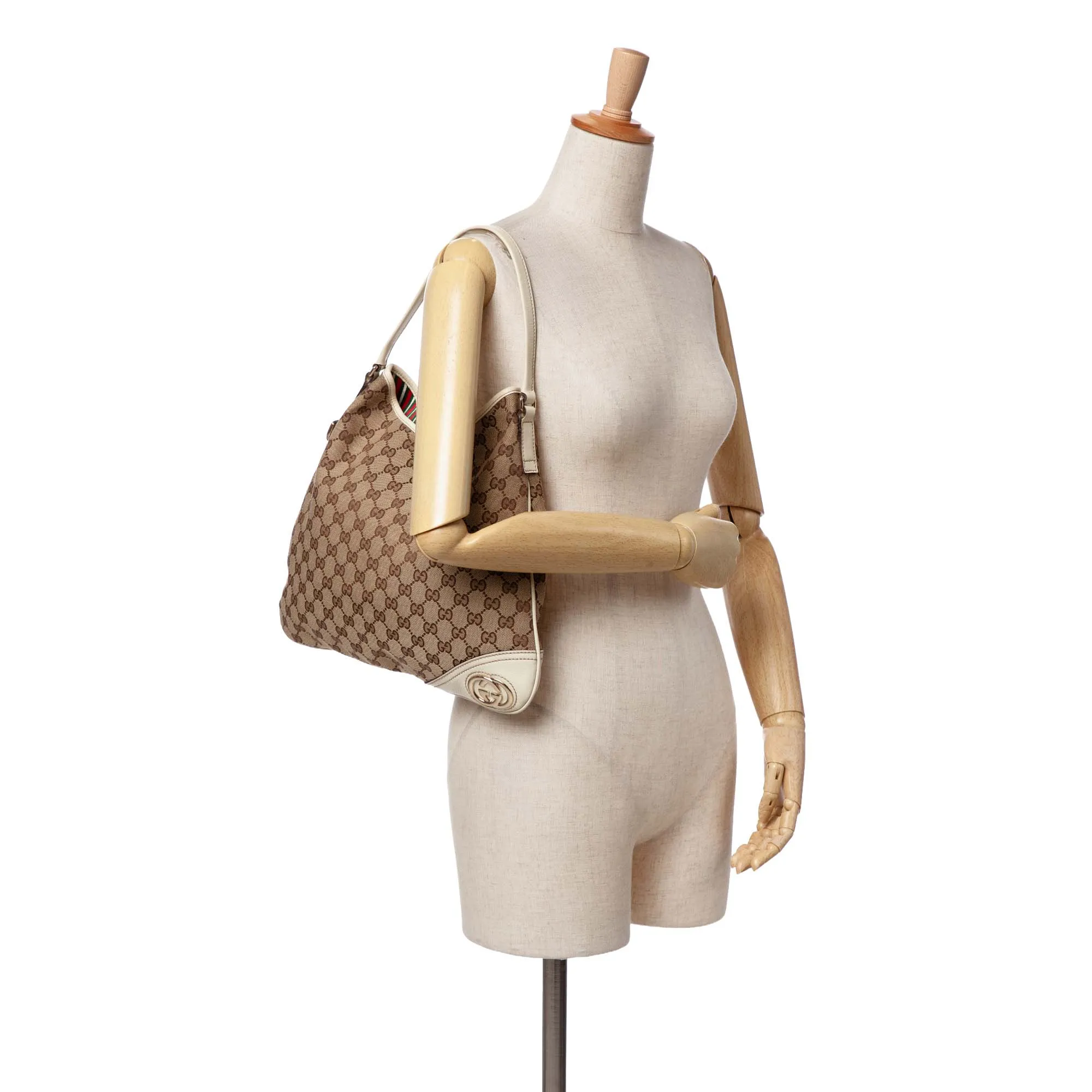 Brown Gucci GG Canvas New Britt Hobo
