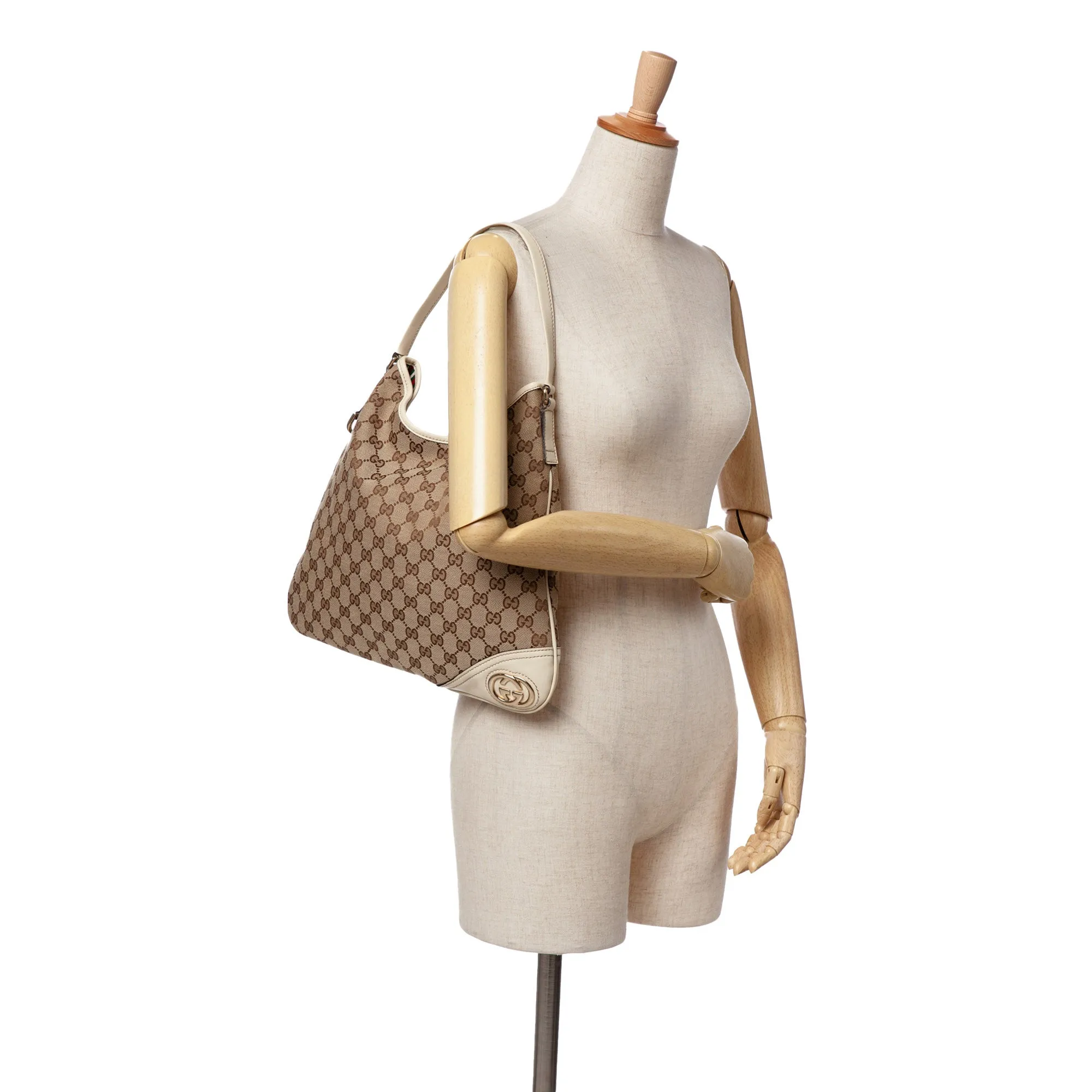 Brown Gucci GG Canvas New Britt Hobo