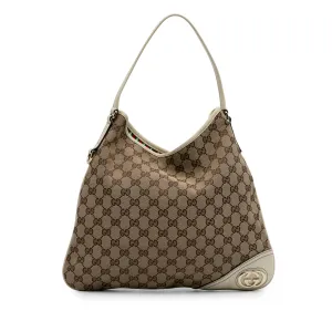 Brown Gucci GG Canvas New Britt Hobo