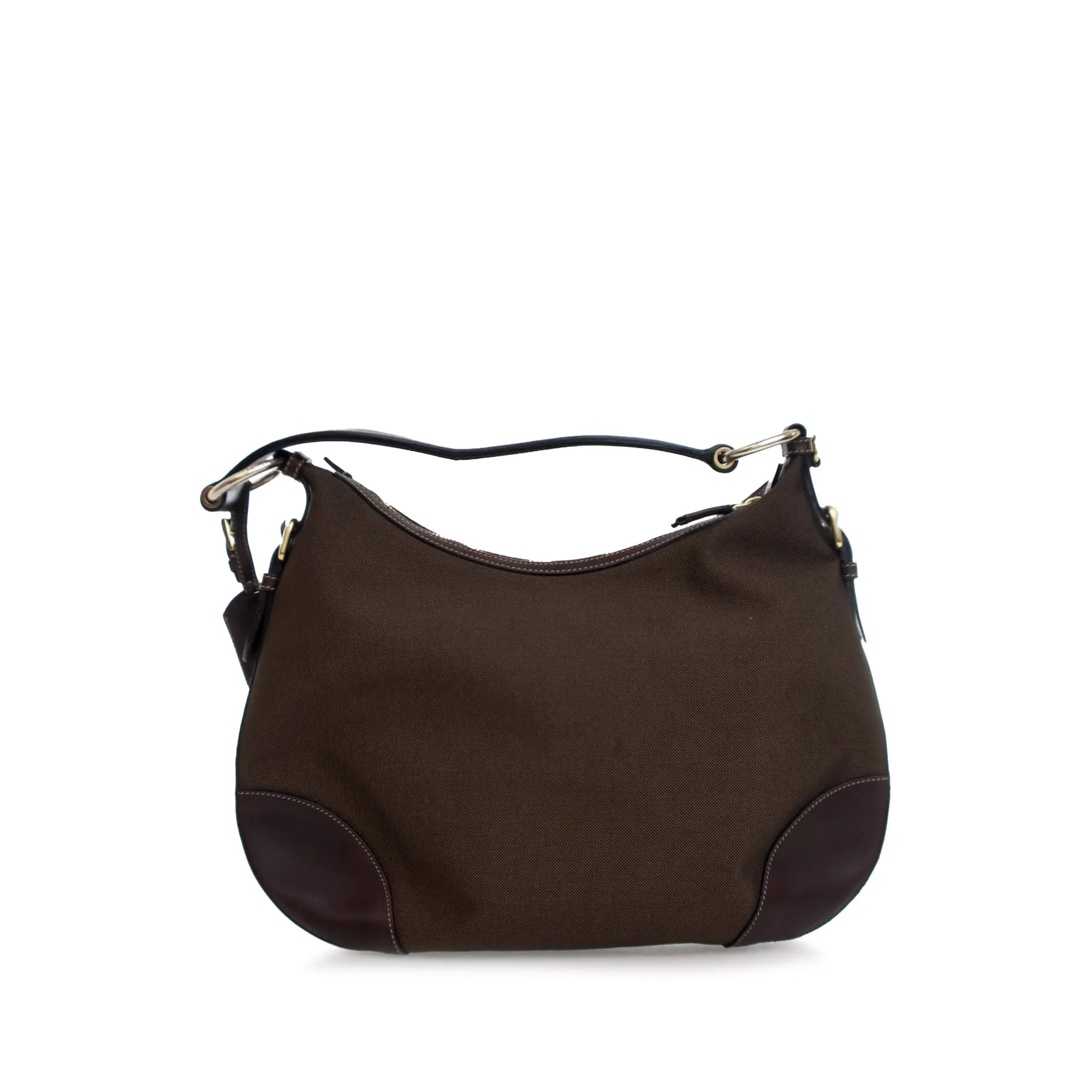 Brown Prada Canvas Canapa Logo Hobo