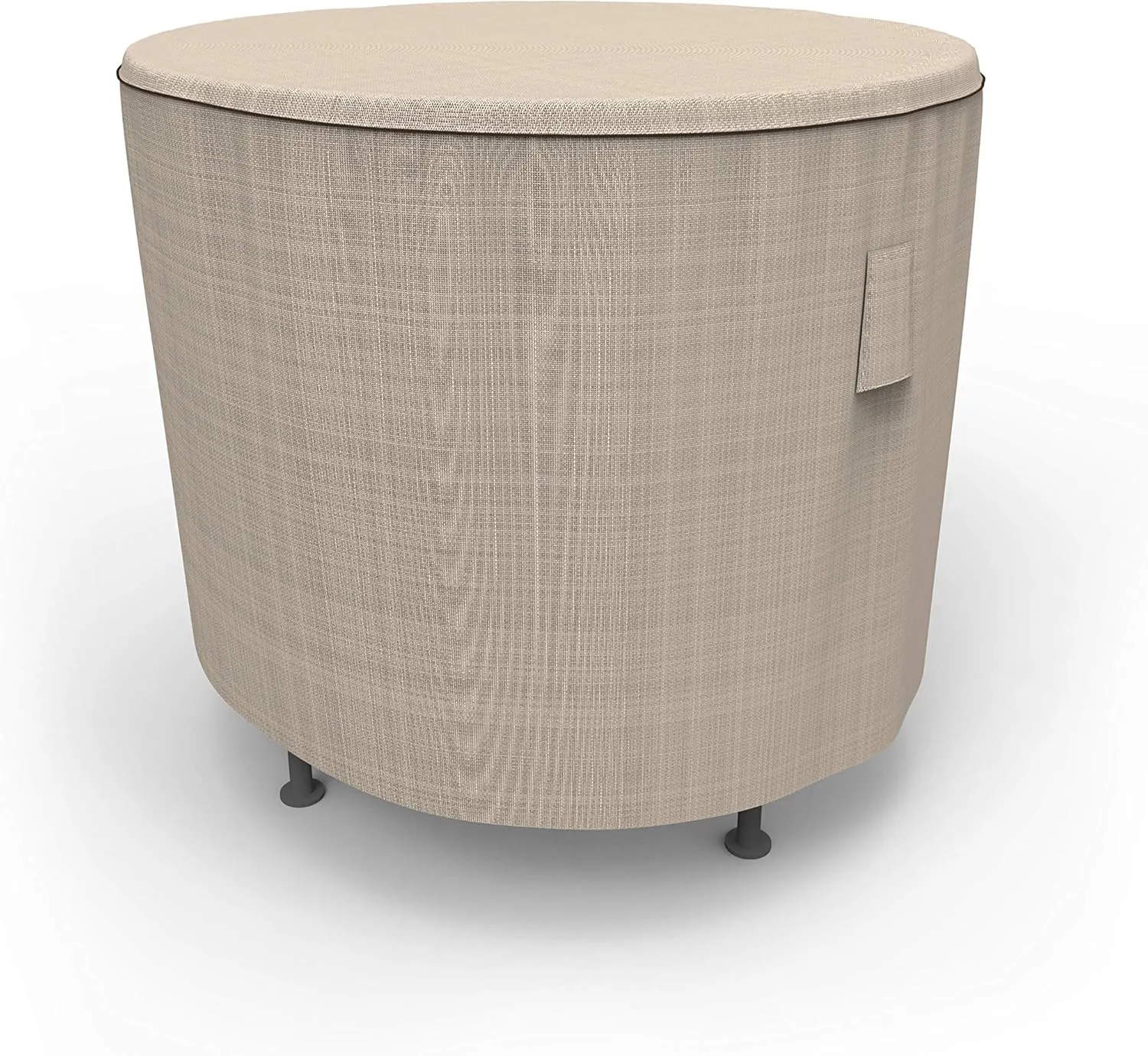 Budge NeverWet Mojave Round Patio Table Cover, Black Ivory, Extra-Small
