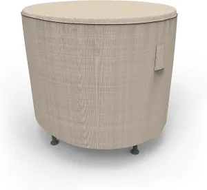 Budge NeverWet Mojave Round Patio Table Cover, Black Ivory, Extra-Small