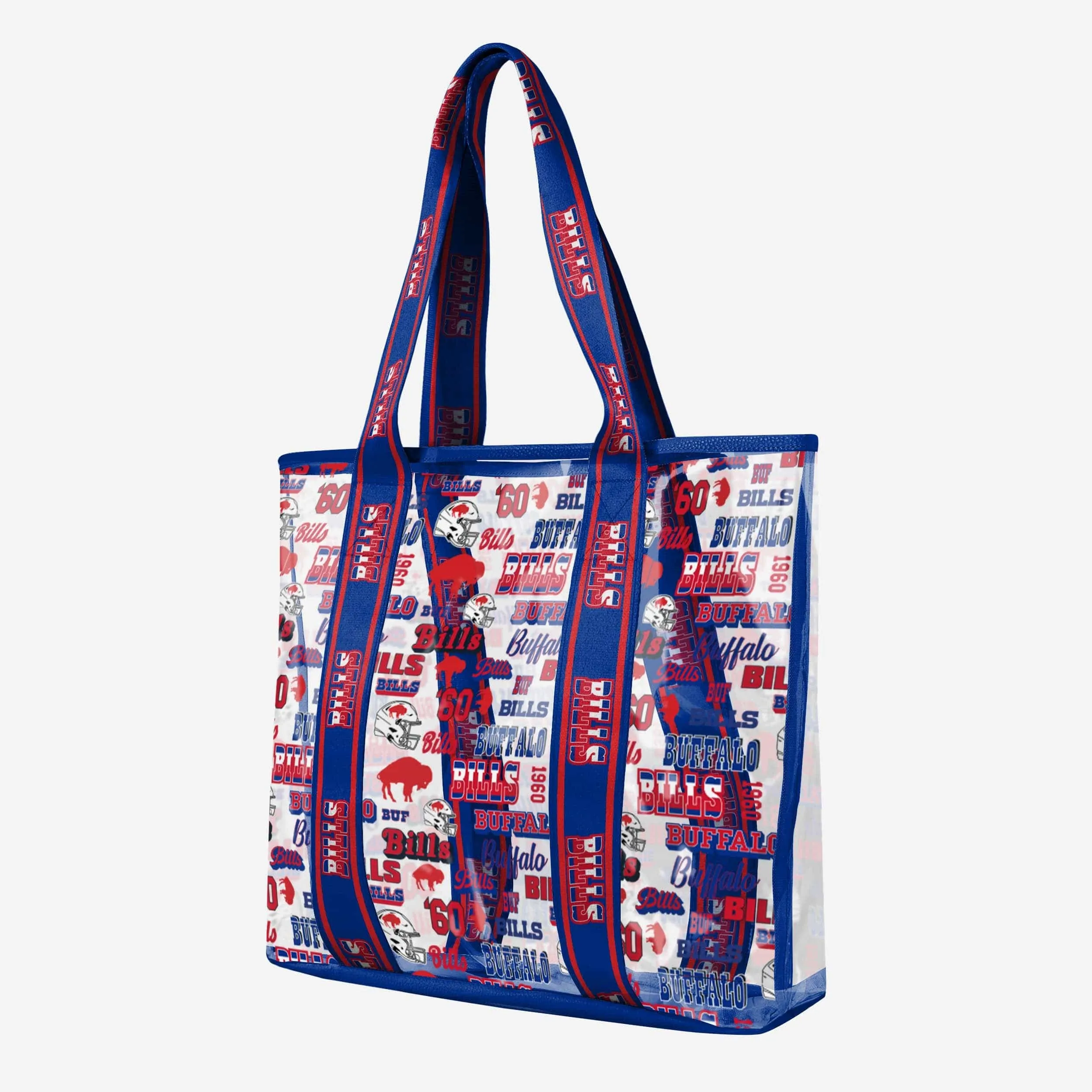 Buffalo Bills Repeat Retro Print Clear Tote Bag
