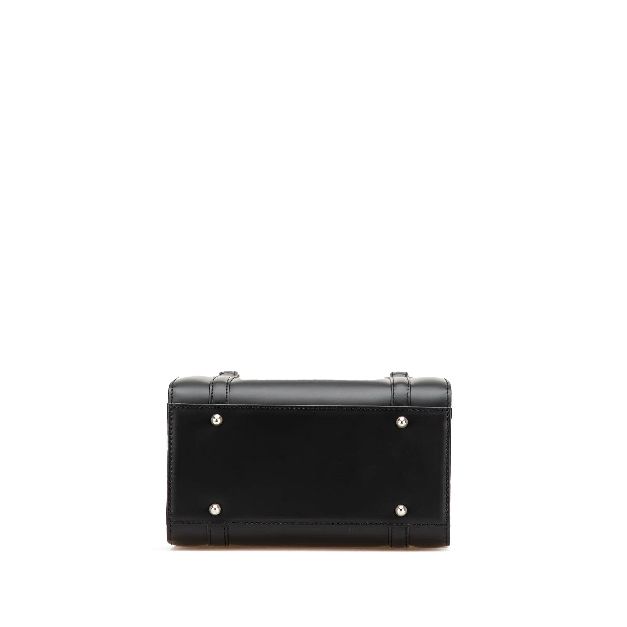Burberry House Check Canvas Trimmed Leather Handbag