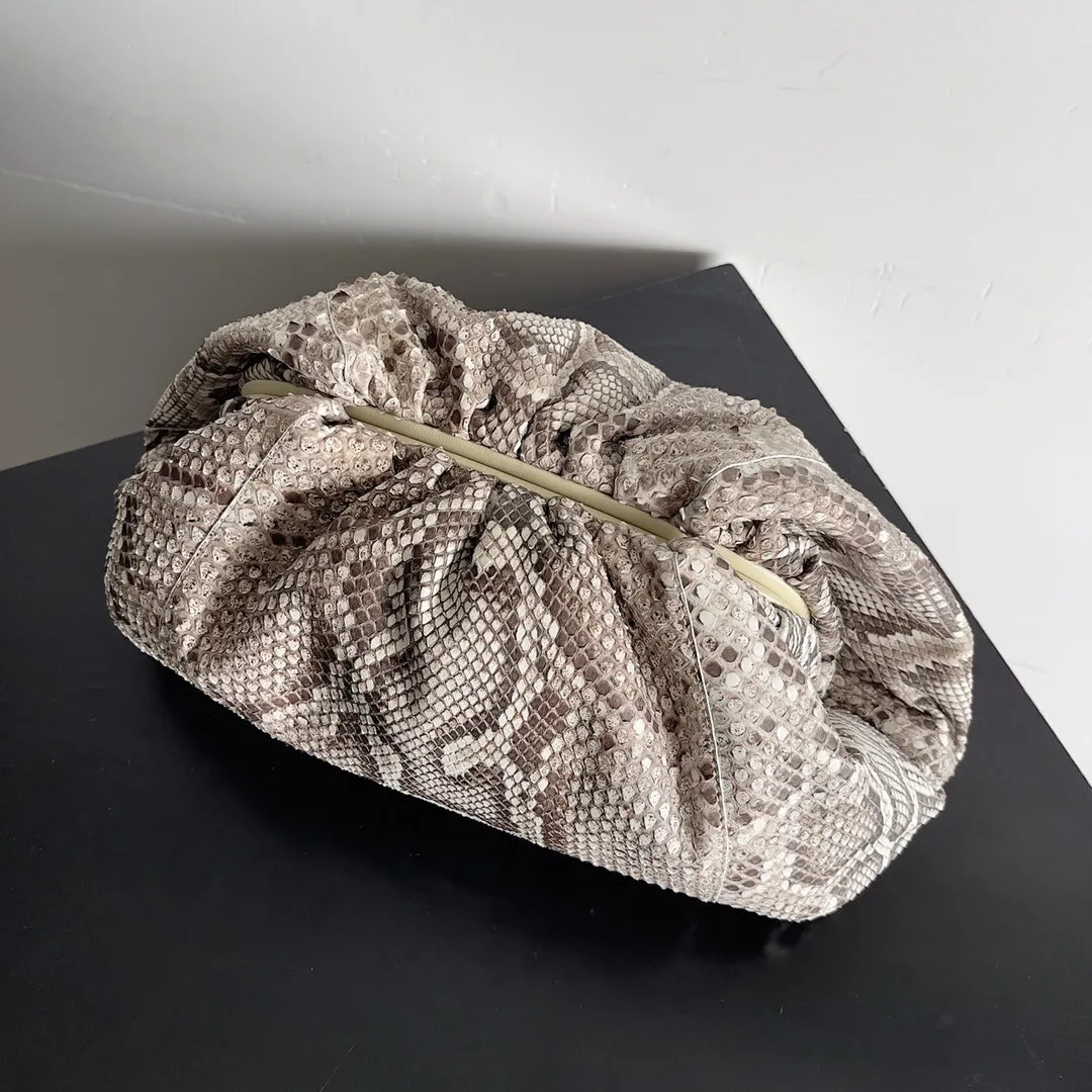 BV Pouch Bag 38cm Leather-Trimmed Python Clutch 209318