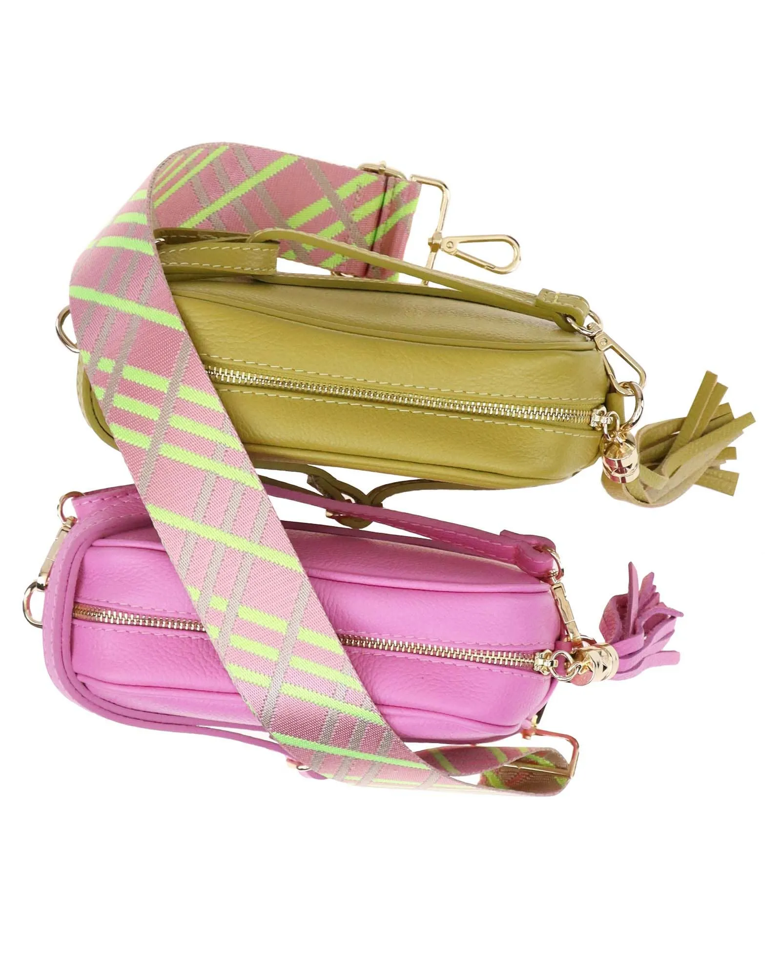 Cadenza Tassel Crossbody Leather Camera Bag: Mustard