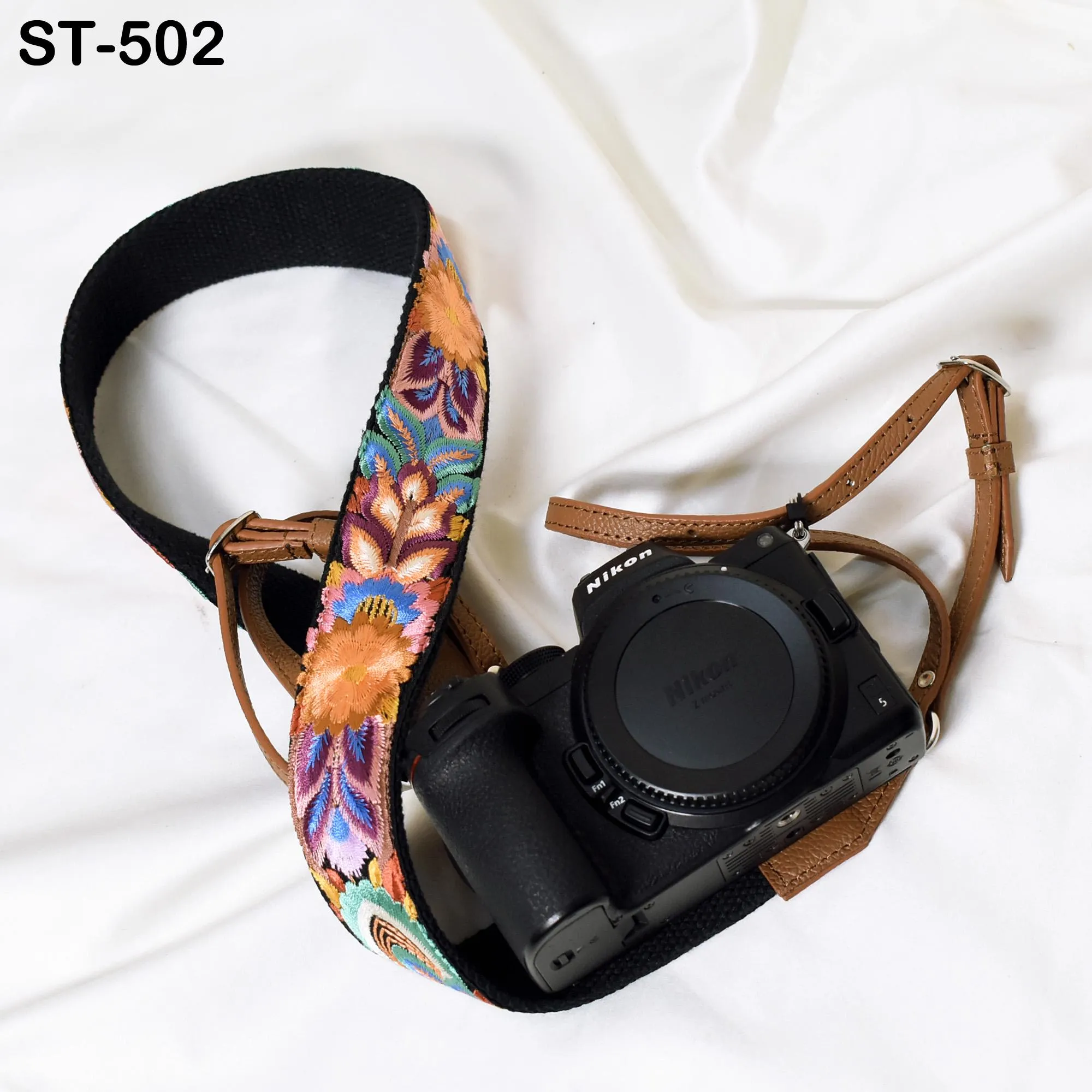 Camera Neck Shoulder Strap Sling Strap Photographer Leather Strap Brown Embroidery DSLR Camera Accessories Camera Holder  Gift Girlfriend