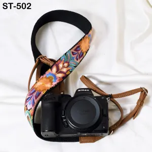 Camera Neck Shoulder Strap Sling Strap Photographer Leather Strap Brown Embroidery DSLR Camera Accessories Camera Holder  Gift Girlfriend