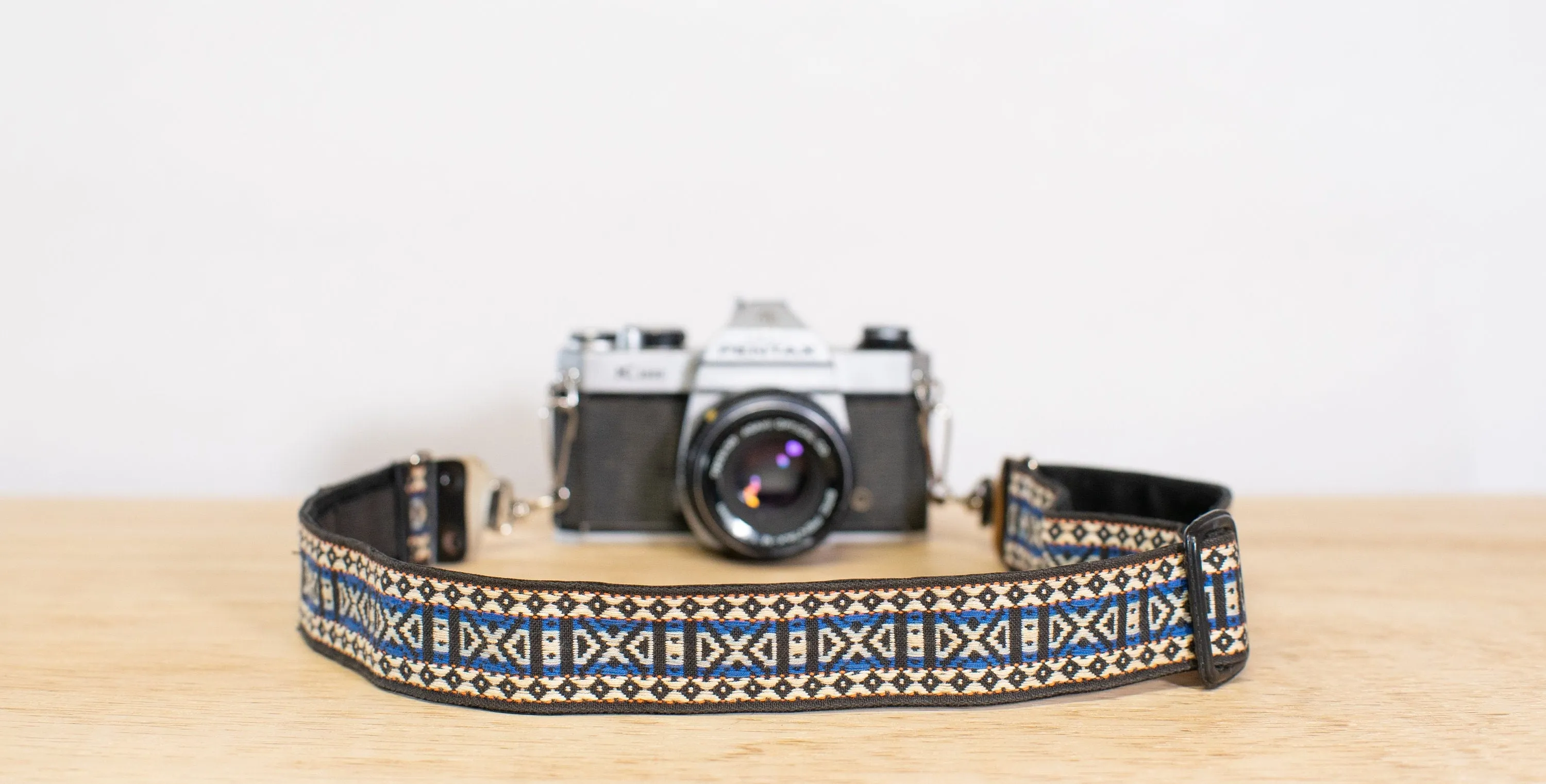 Camera Strap - Blue, Black, and White