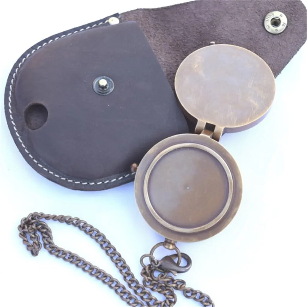 Camping Compass PU Bag Leather Label Mountain Pointing Needle Protective Cover Camping Supplies