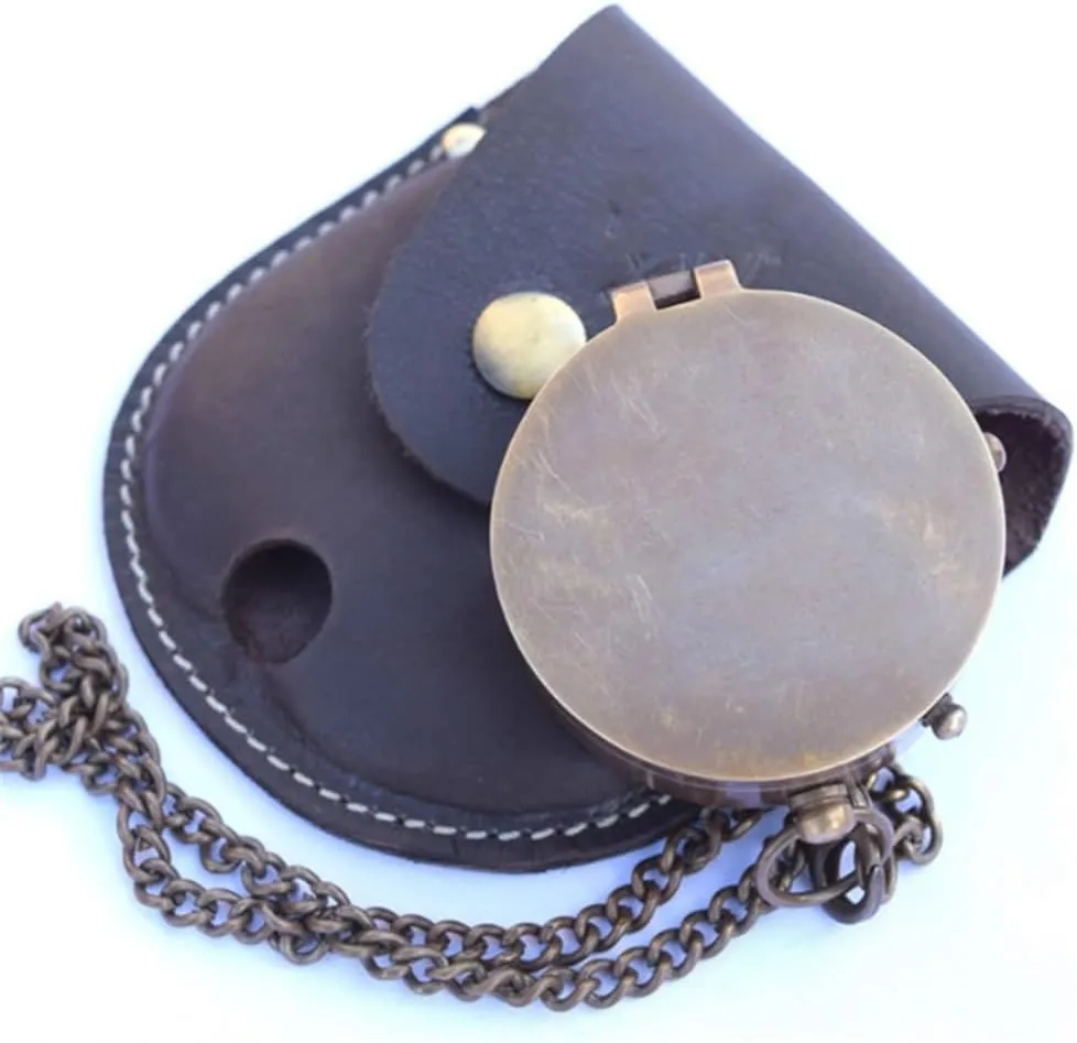 Camping Compass PU Bag Leather Label Mountain Pointing Needle Protective Cover Camping Supplies