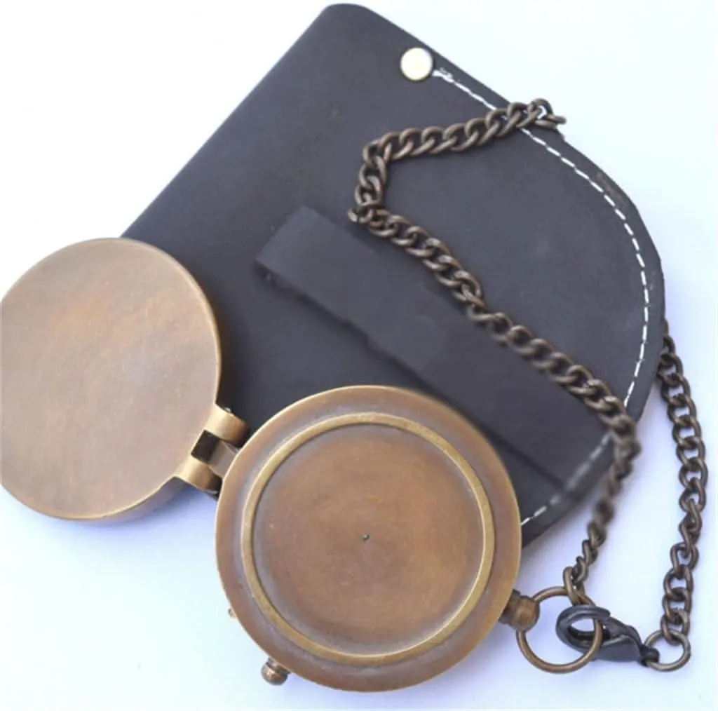 Camping Compass PU Bag Leather Label Mountain Pointing Needle Protective Cover Camping Supplies