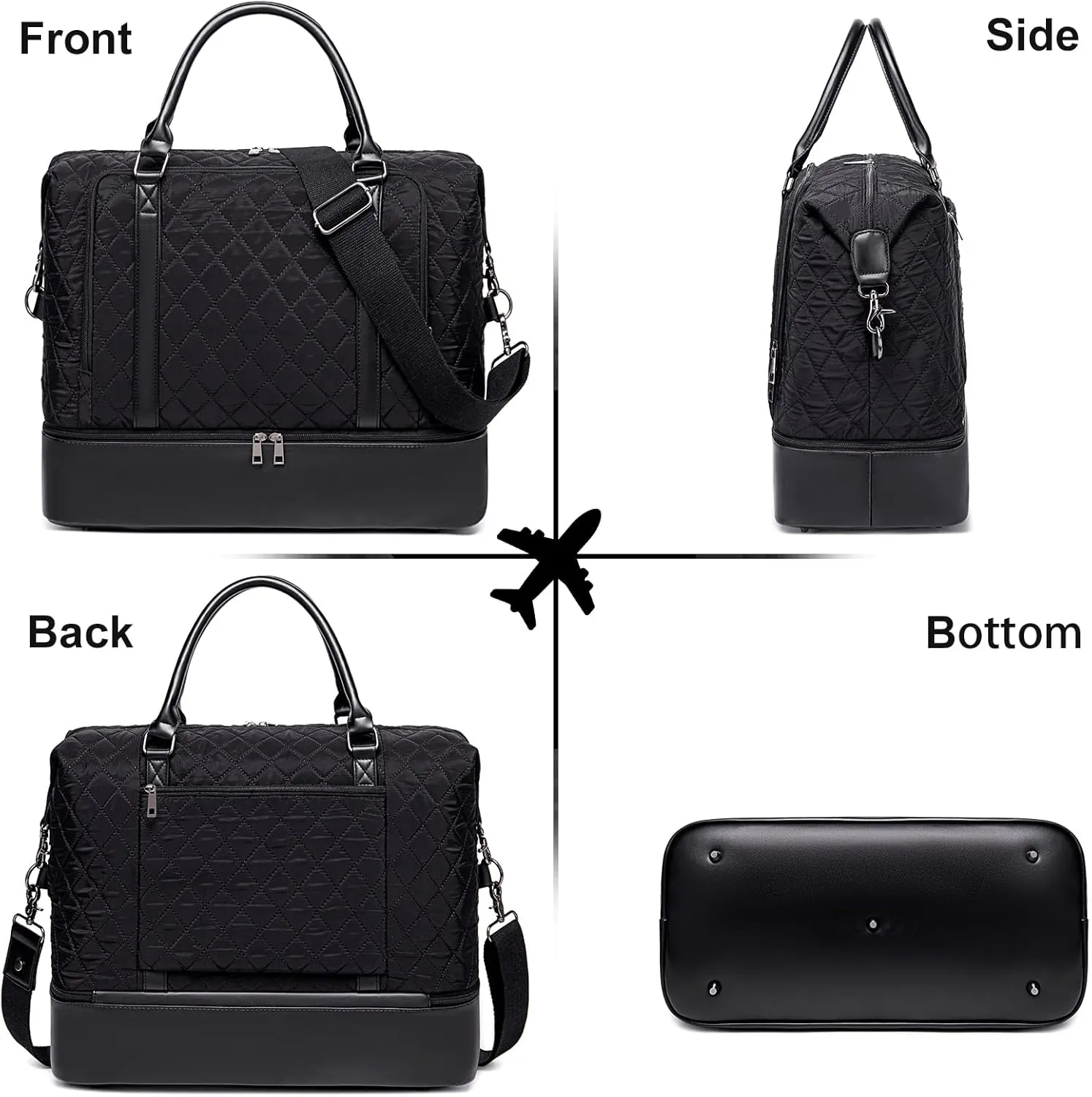 CAMTOP Women Ladies Travel Weekender Bag Overnight Duffel Carry-on Tote Bag fit 15.6 Inch Laptop Computer