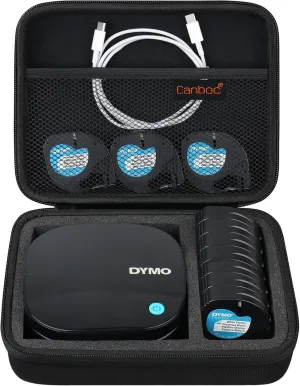 Canboc Hard Carrying Case for DYMO LetraTag 200B Bluetooth Label Maker, Compact Bluetooth Wireless Label Printer Bag fits Label Tapes and Batteries, Black