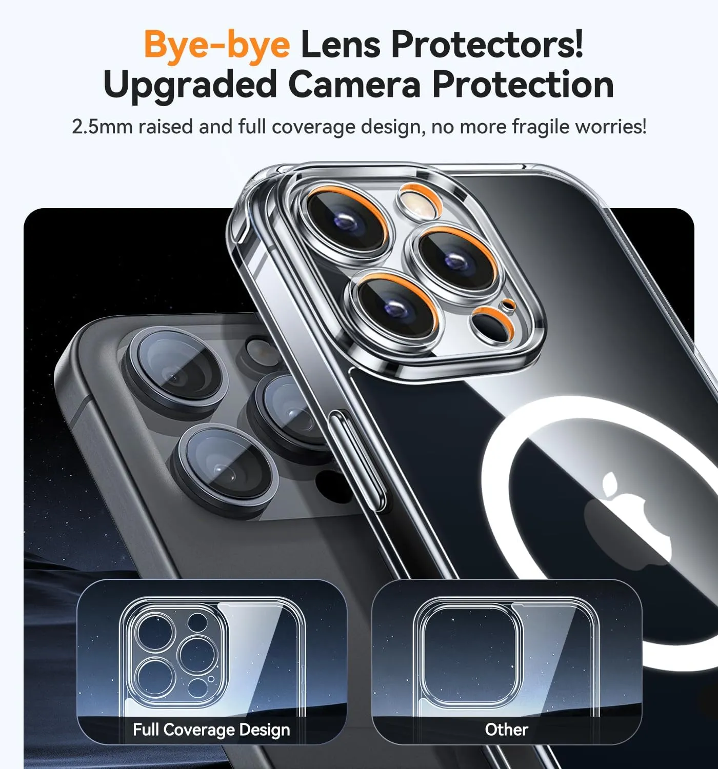 CANSHN Magnetic Compatible with iPhone 16 Pro Case Clear, Upgraded [Full Camera Protection] [Compatible with Magsafe] Non-Yellowing Protective Shockproof Bumper Phone Cover 6.3 Inch - Clear