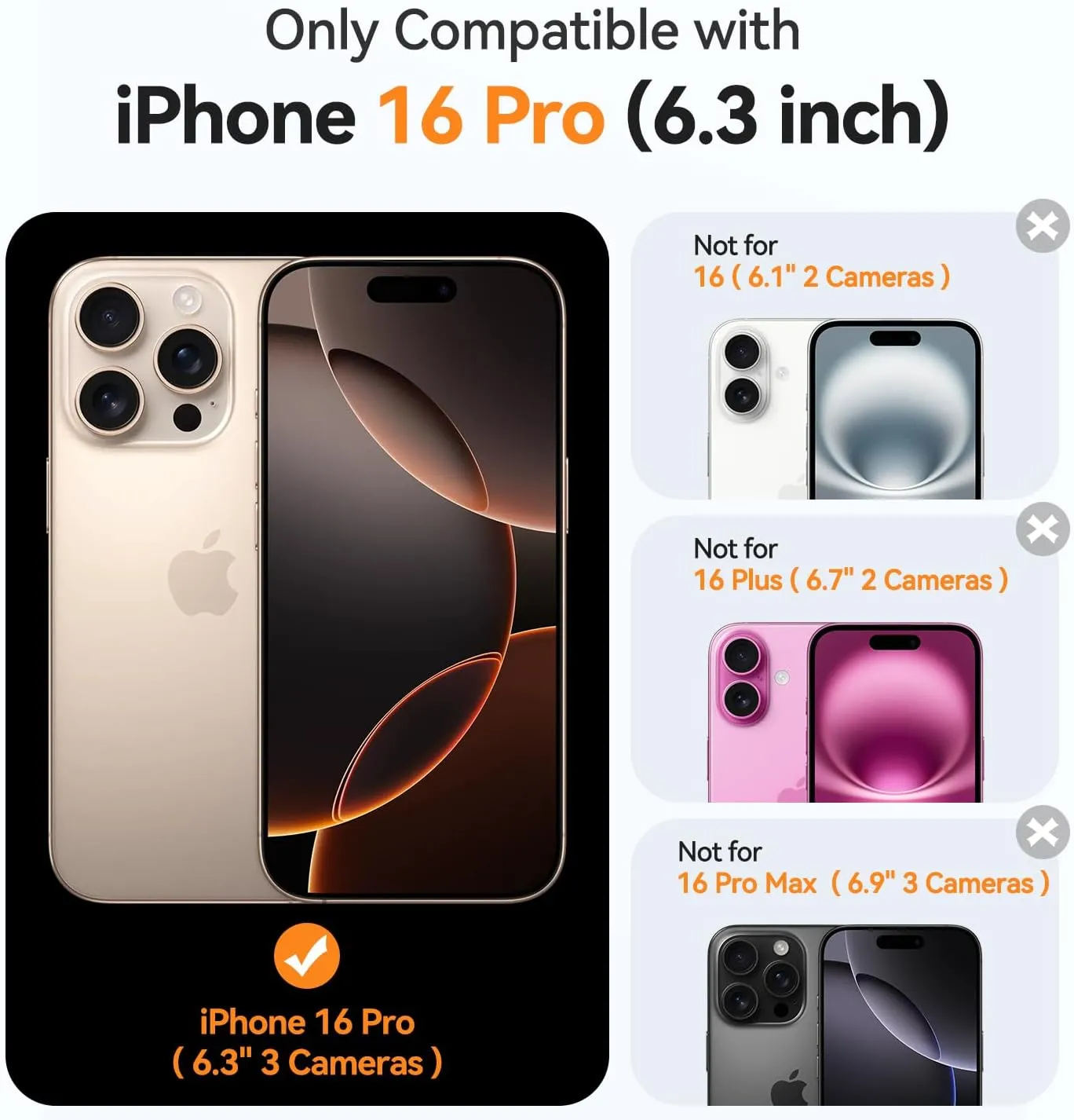 CANSHN Magnetic Compatible with iPhone 16 Pro Case Clear, Upgraded [Full Camera Protection] [Compatible with Magsafe] Non-Yellowing Protective Shockproof Bumper Phone Cover 6.3 Inch - Clear
