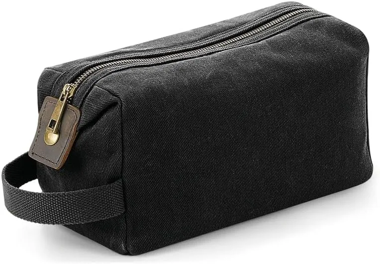 Canvas Duffel Bag Toiletry Wash Bag - Black
