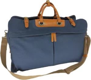 Canvas Label Boston Bag with Shoulder Strap