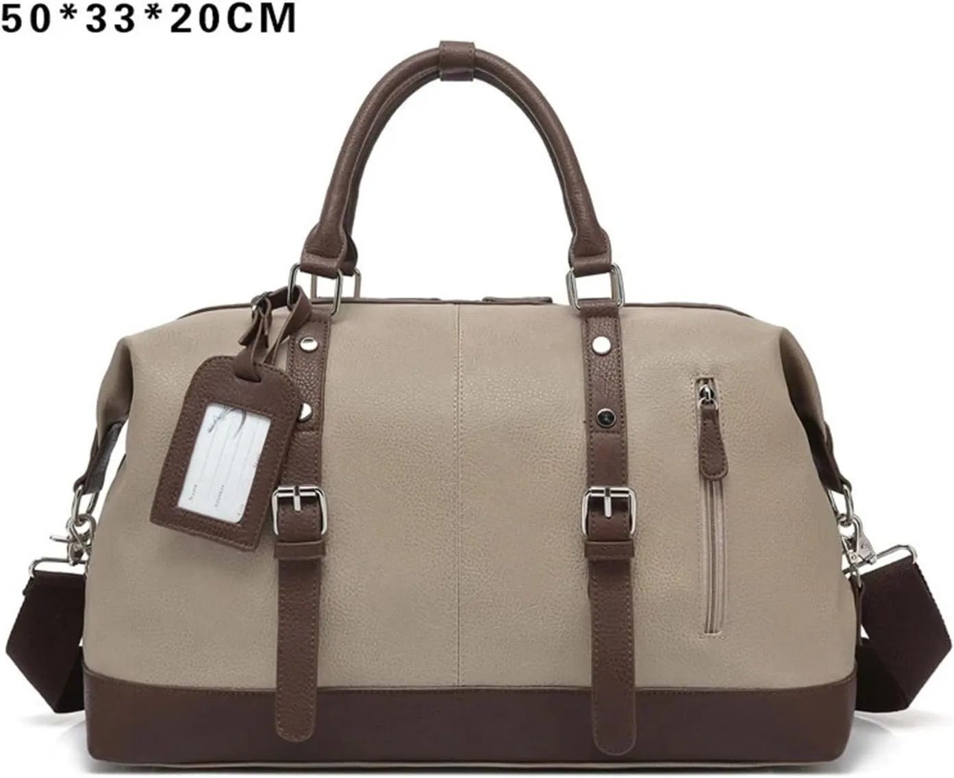 Canvas Travel Bag Men PU Leather Outdoor Luggage Travel Fitness Photography Bag Large Capacity Handbag Backpack(Black)