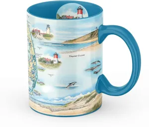 Cape Cod Map Ceramic Mug (16oz) – BPA-Free Coffee Cup for Hot & Cold Drinks – Perfect for Office, Home, or Gift