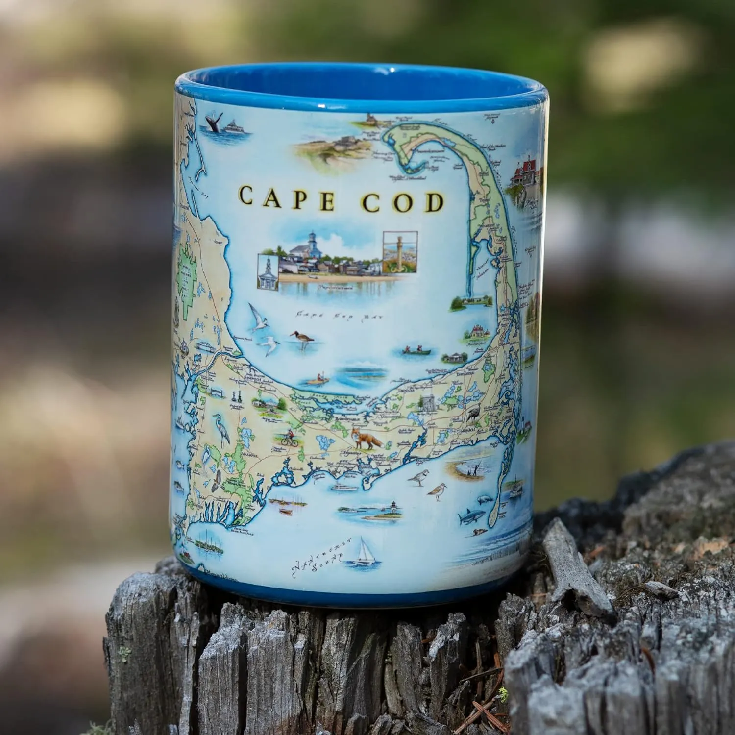 Cape Cod Map Ceramic Mug (16oz) – BPA-Free Coffee Cup for Hot & Cold Drinks – Perfect for Office, Home, or Gift