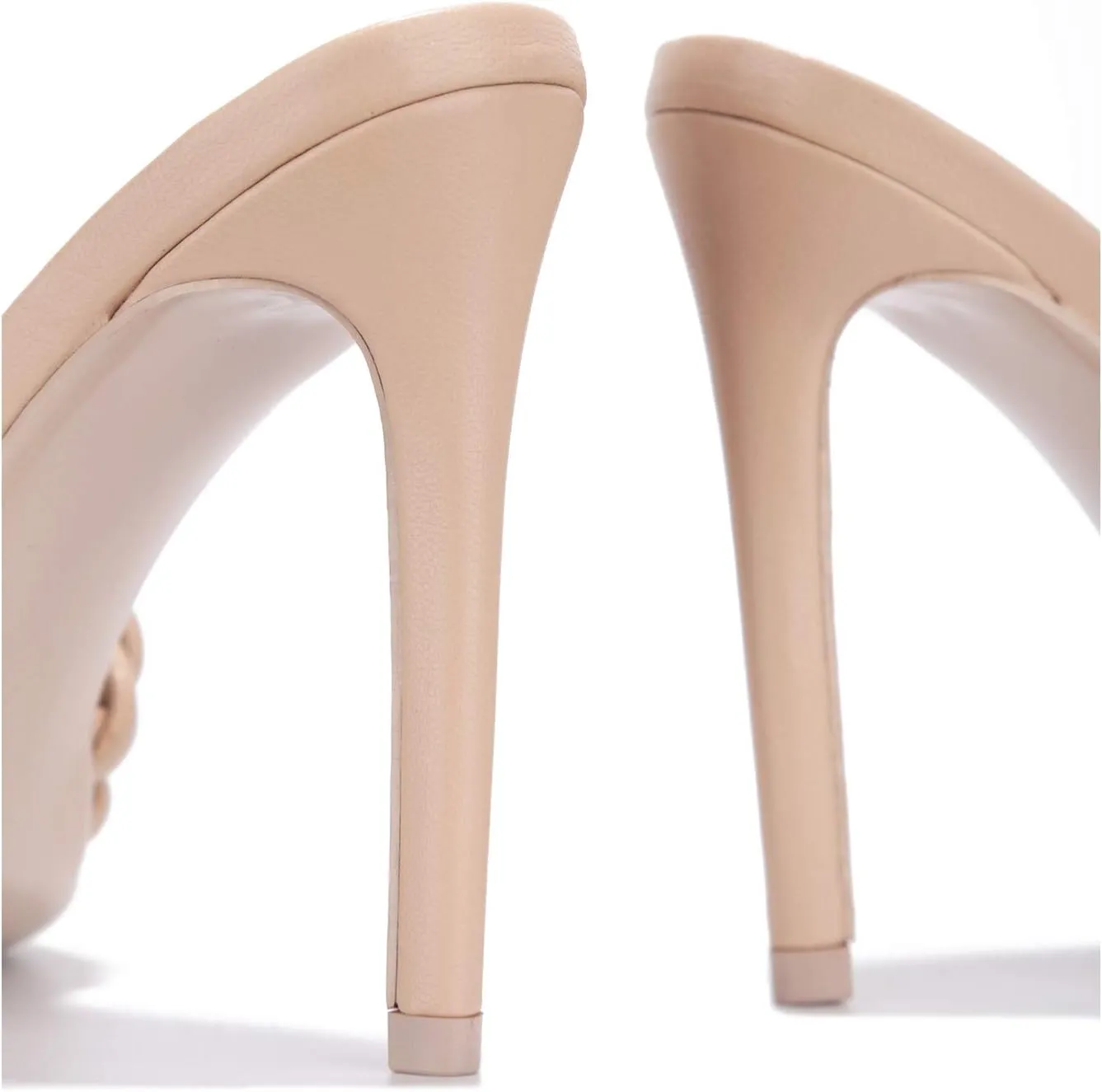 Cape Robbin Anson Sexy Woven High Heels for Women, Square Open Toe Shoes Heels