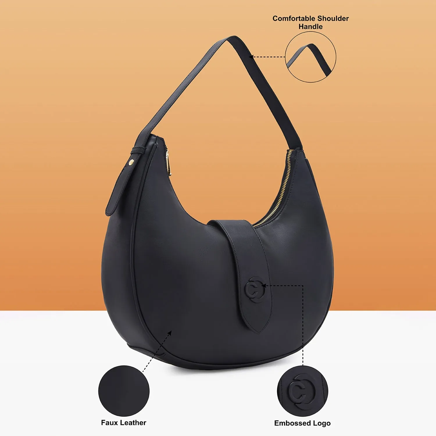 Caprese Celia Large  Black Crossbody Bag