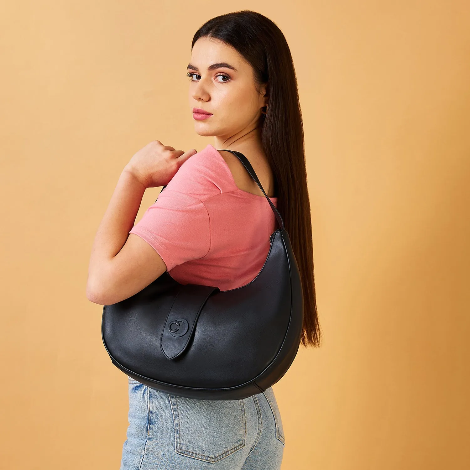 Caprese Celia Large  Black Crossbody Bag