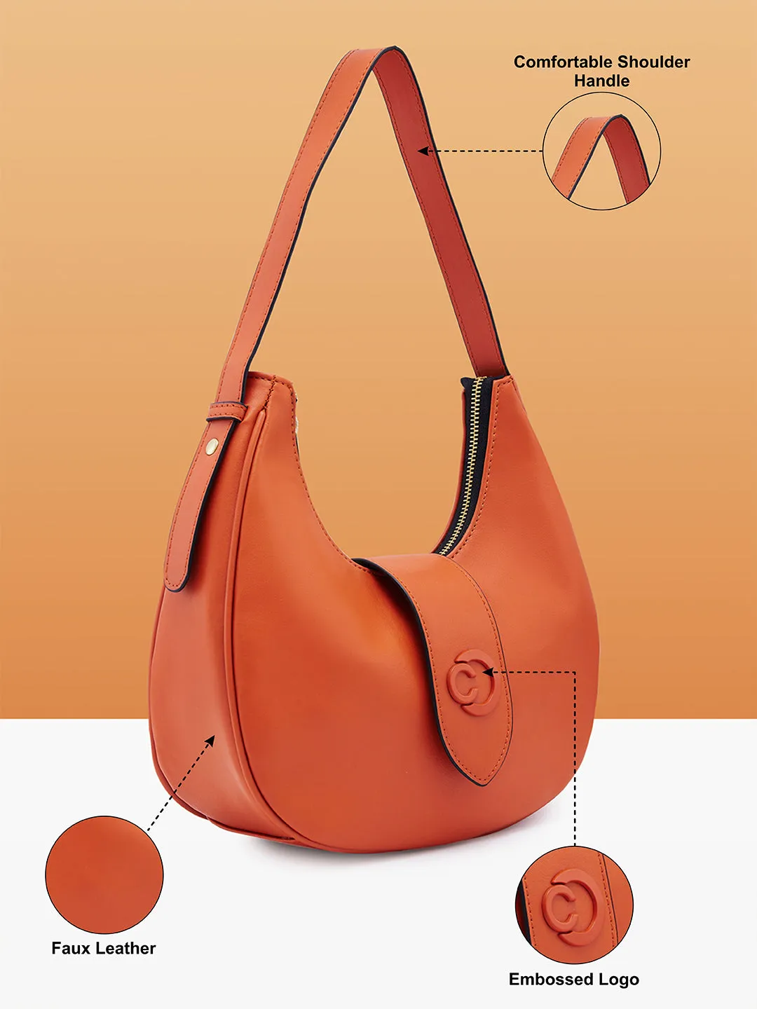 Caprese Celia Small Rust Hobo Bag