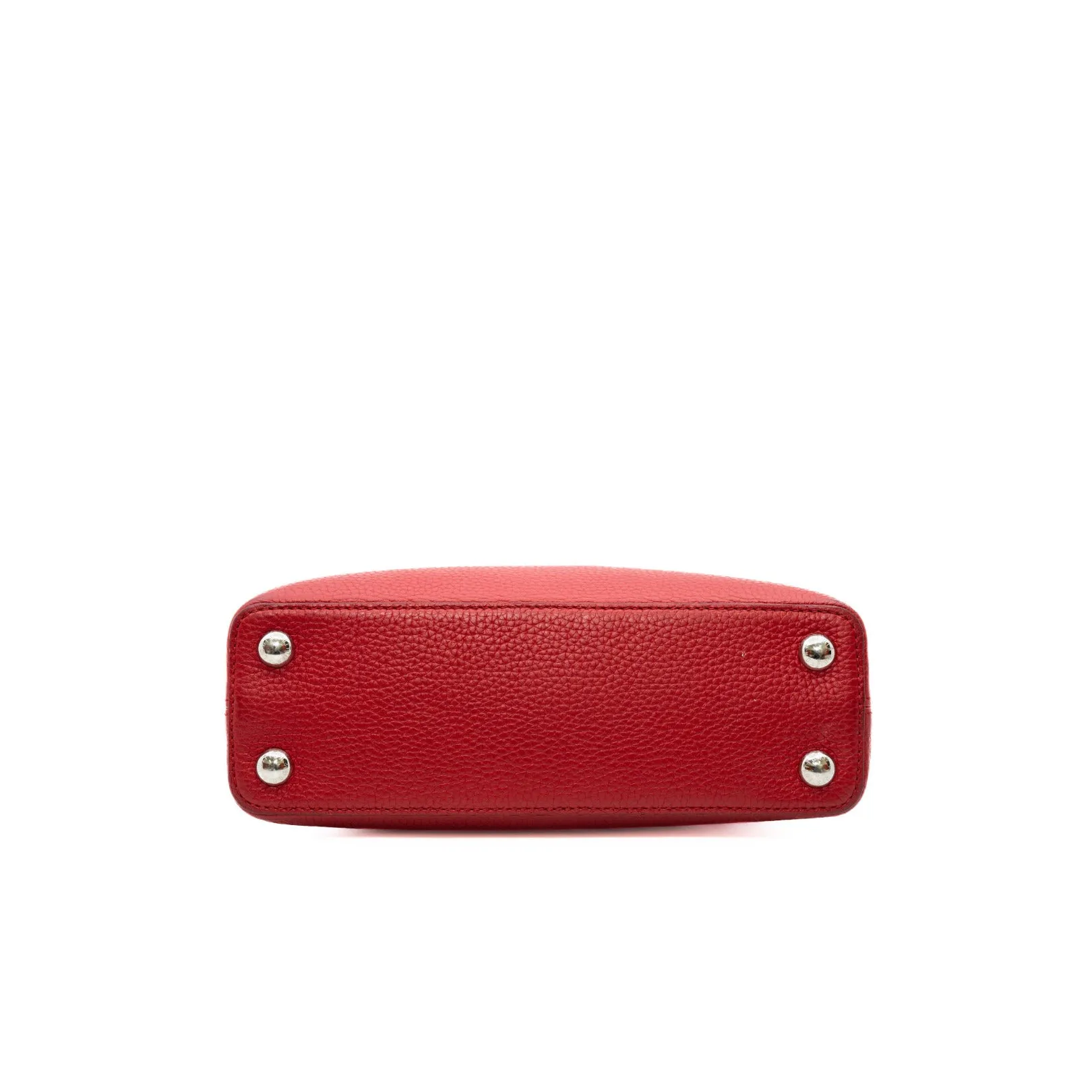 capucines bb with snake handle in leather red