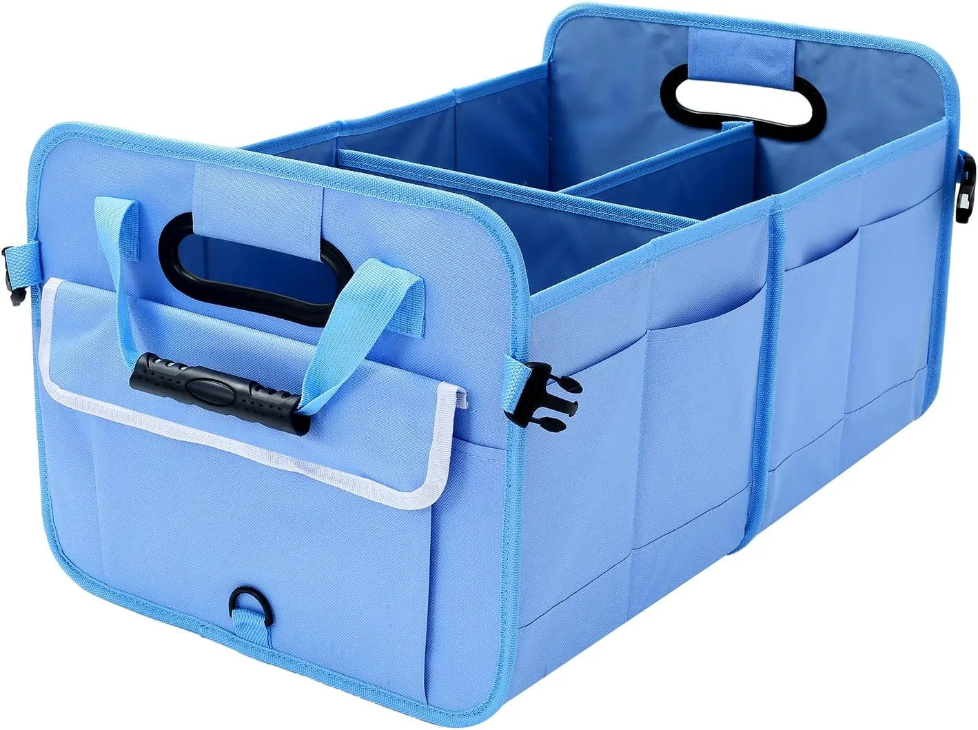 Car Suv Trunk Organizer,Sturdy Storage Organizer for Car Accessories,Tools,Sundries.Upgraded 4 Carrying Handles,72L,Foldable,Waterproof,Multi Compartment,2 Straps for Fixation(Blue)