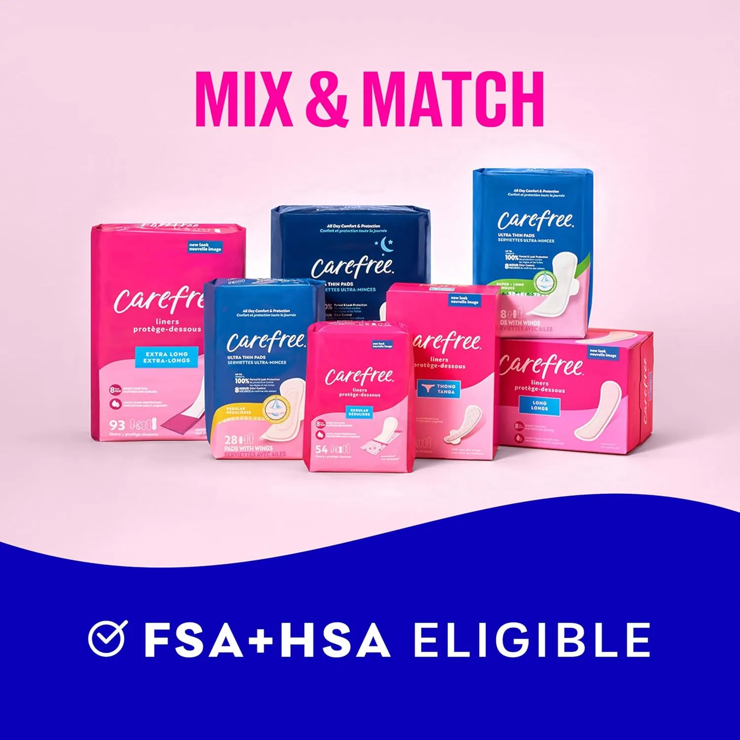 Carefree Ultra Thin Pads for Women, Regular With Wings, 112ct (4 Packs of 28ct) | Feminine Care, Period & Postpartum Pads