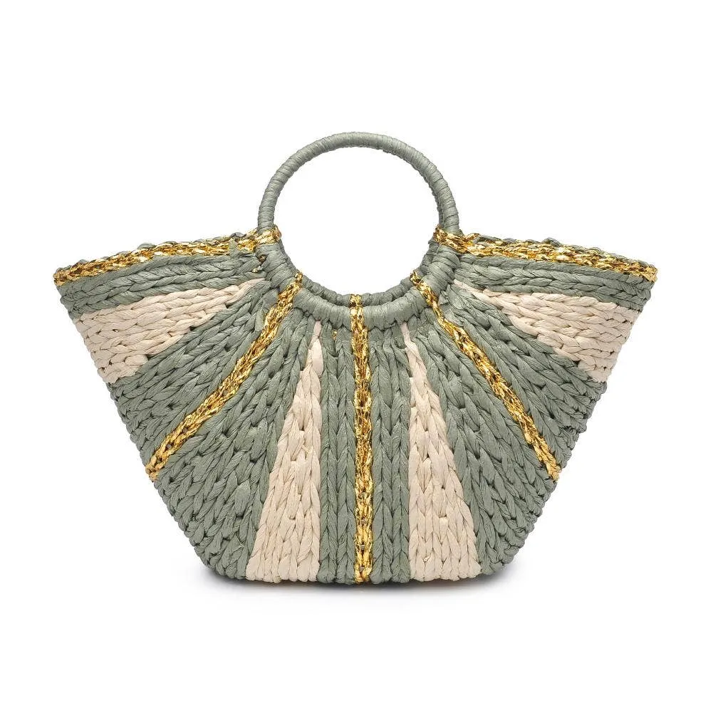 Carmen Straw Summer Beach Top Handle Tote
