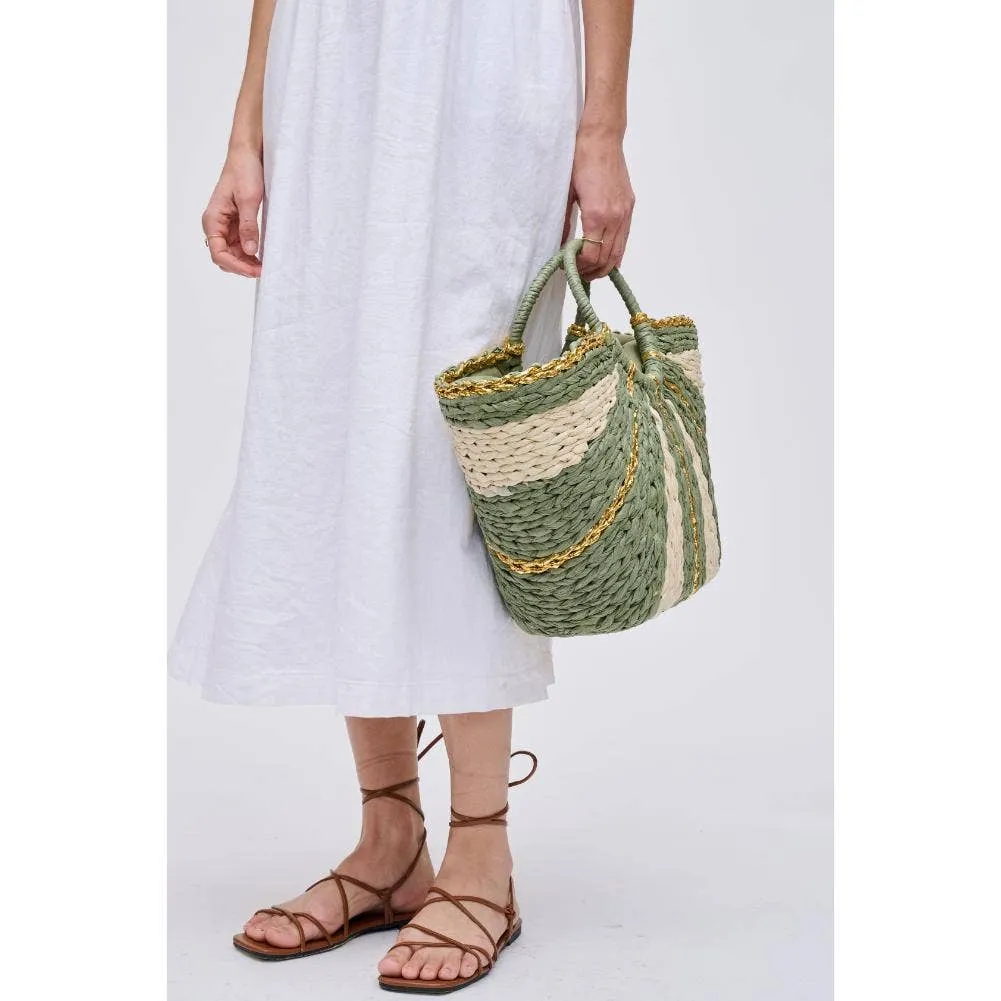 Carmen Straw Summer Beach Top Handle Tote